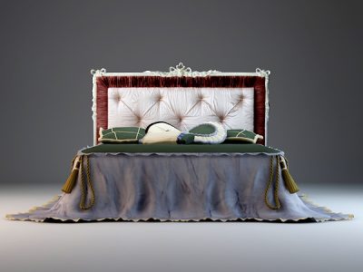 3D-модель кровати Notte с высоким изголовьем